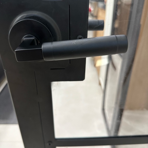 NEW Emtek Knurled L-Square Left Handed Non-Turning Two-Sided Dummy Door Lever - Picture 4 of 7